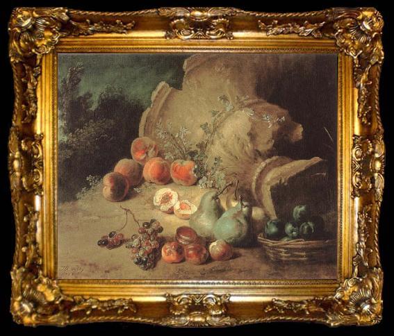 framed  Jean Baptiste Oudry Still Life with Fruit, ta009-2